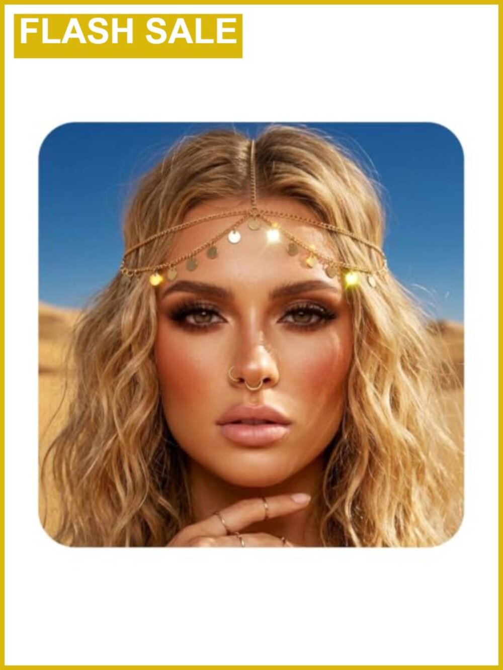 Gold-Plated Sequins Head Chain Boheme Cleopatra Circlet Headpiece Jewelry